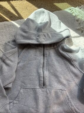 Lululemon Light Gray Half-Zip Scuba Hoodie